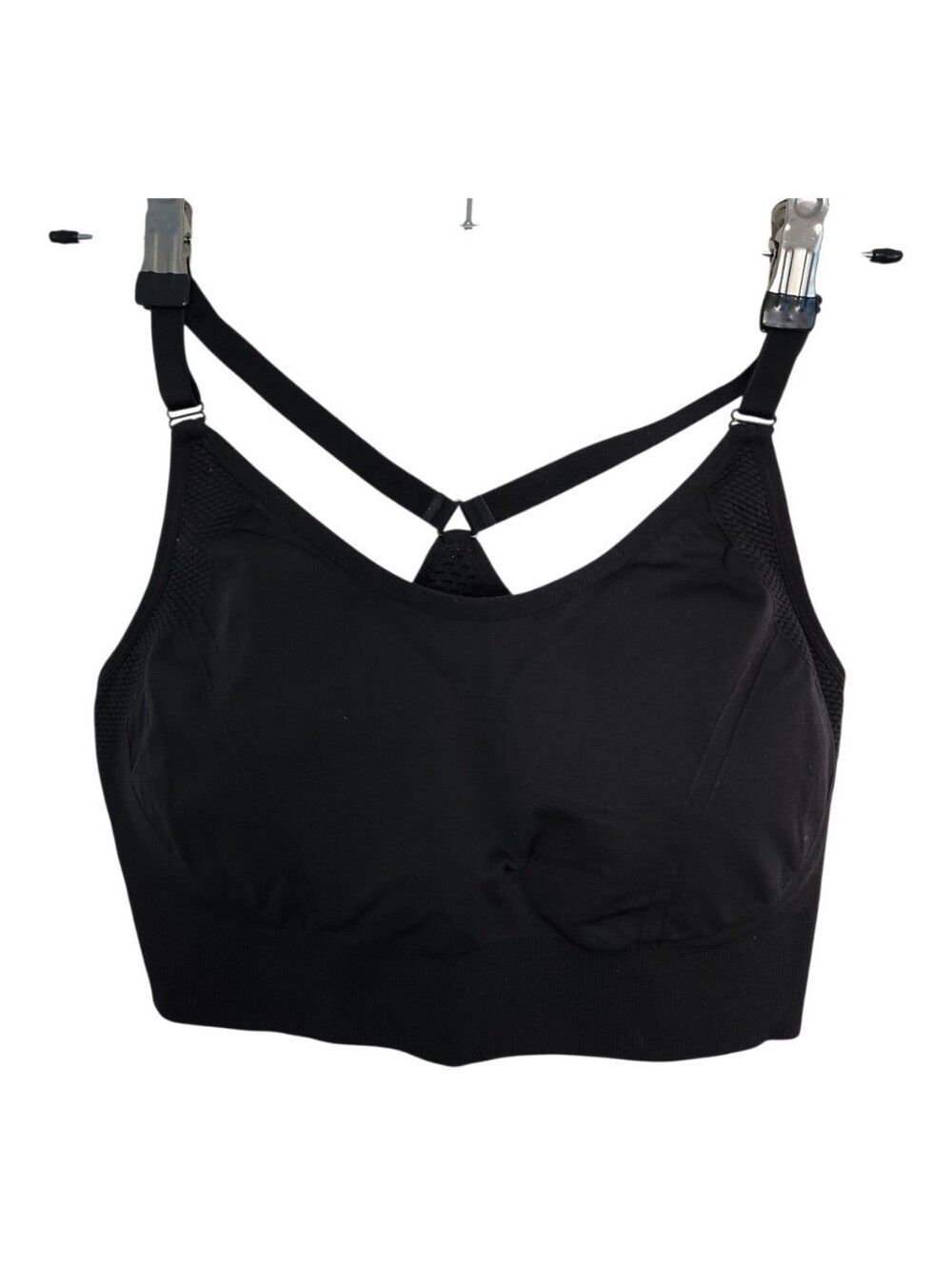 Members Mark Womens Black Seamless Adjustable Sports Bra Size XL